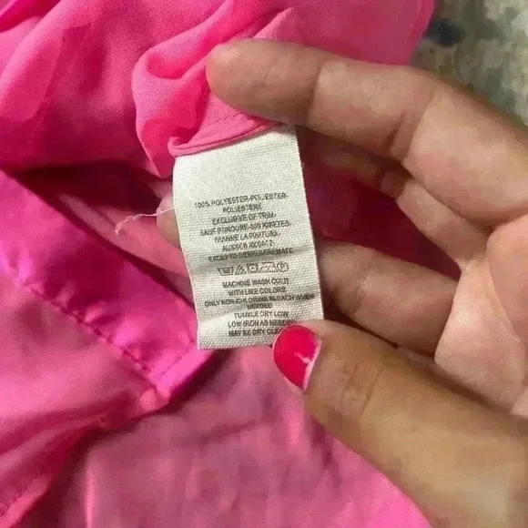 Free people neon pink half mesh button down medium - Picture 5 of 5